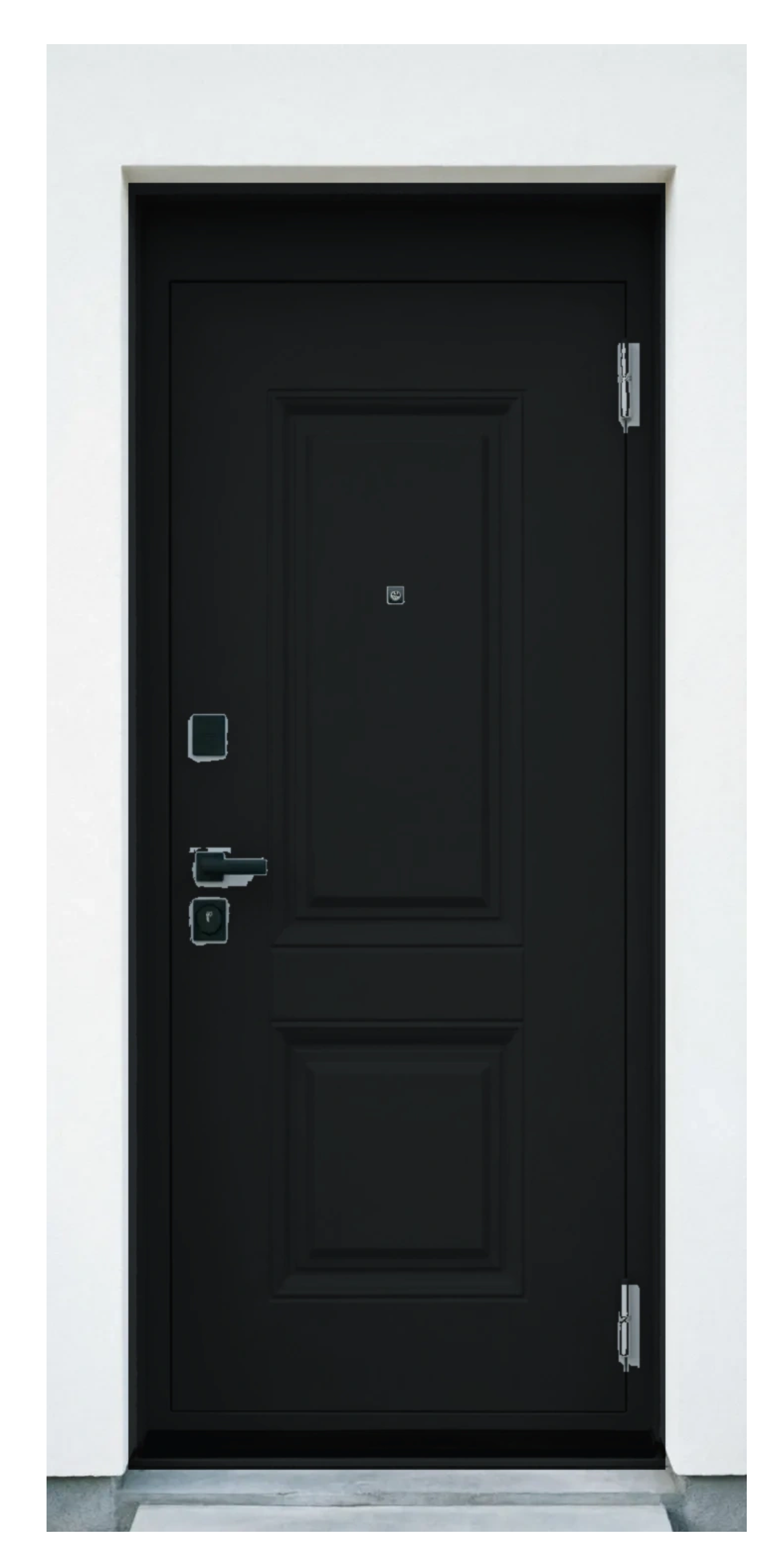 Стальная дверь «Лайт» с зеркалом графитно-чёрный